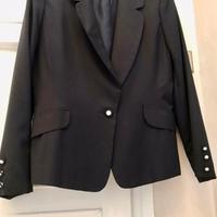 Giacca vintage rever tondo bottoni gioiello lana v