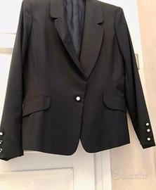 Giacca vintage rever tondo bottoni gioiello lana v