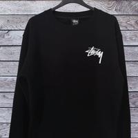Felpa nera con logo davanti e dietro Stüssy