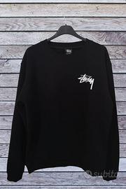Felpa nera con logo davanti e dietro Stüssy