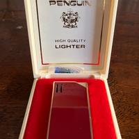 Accendino Penguin smaltato bordeaux/color oro