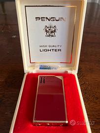 Accendino Penguin smaltato bordeaux/color oro