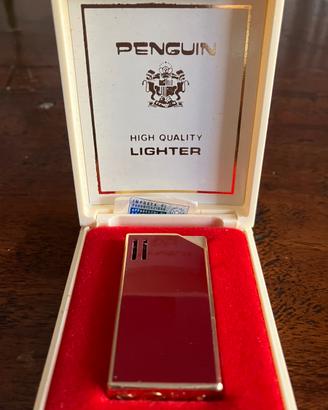 Accendino Penguin smaltato bordeaux/color oro