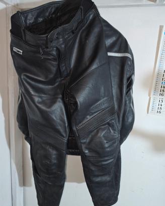 Tuta da moto in pelle con imbottitura staccabile
