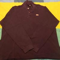 Polo Lacoste blu XL manica lunga tg 7