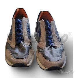 SCARPE UOMO GINNASTICA VOILE BLANCHE GRIGIA E BLU