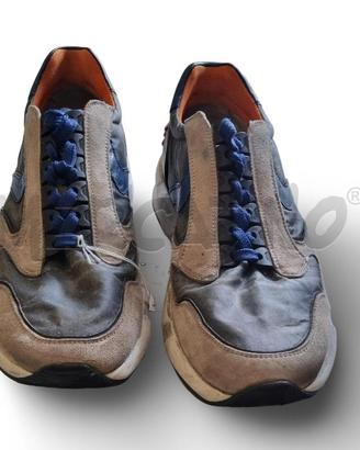 SCARPE UOMO GINNASTICA VOILE BLANCHE GRIGIA E BLU