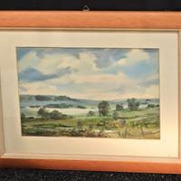 Dipinto acquerello – Quadro paesaggistico firmato