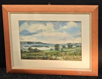 Dipinto acquerello – Quadro paesaggistico firmato