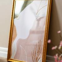 2 cornici Ornate  oro 60x70cm- passepartout bianco