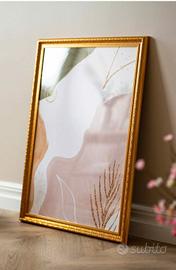 2 cornici Ornate  oro 60x70cm- passepartout bianco