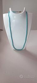 Collana vintage anni 80 pasta di turchese 