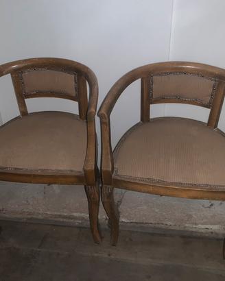 2 Sedie a pozzetto Antiche + 1 sedia impagliata