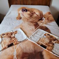 Coperta Leggera + 2 Federe Stampa Cane - King Size