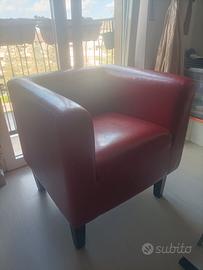 DIVANO POLTRONA ECOPELLE BORDEAUX