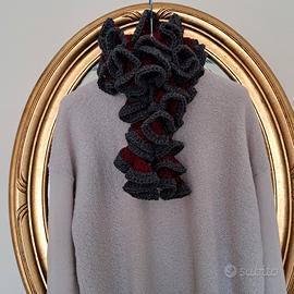 scaldacollo sciarpa  lana  47%  lavorata uncinetto