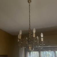 Lampadario stile olandese in ottone – 6 luci