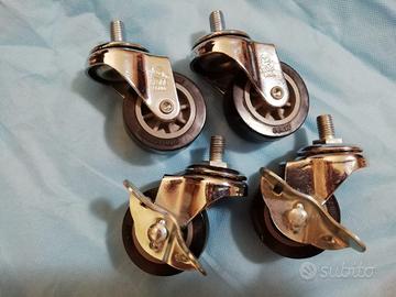 Set 4 ruote/rotelle pivotanti gommate ø50 mm