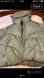 Piumino verde con cappuccio donna