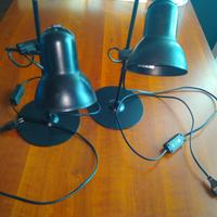 Coppia lampade stile minimalista in metallo nero