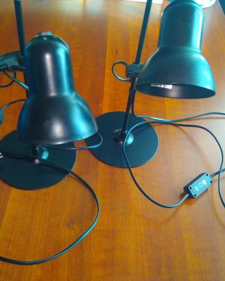 Coppia lampade stile minimalista in metallo nero