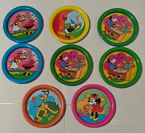 Lotto 8 sottobicchieri Disney in latta, anni ‘70