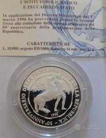Italia 50° Repubblica 10000 lire proof 1996