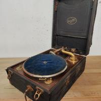 Grammofono portatile d'epoca Edison Bell anni '20