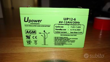U-Power - Batteria piombo AGM Sigillata 6Ah 12V