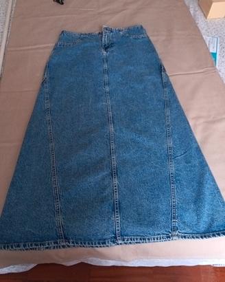 gonna lunga in jeans h&m