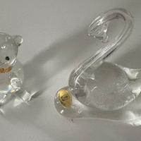 Coppia statuine in vetro vintage anni 50