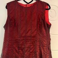 Top/gilet in raso bordeaux