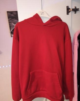 Felpa con cappuccio rossa oversize - Taglia M