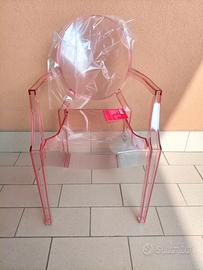NUOVA sedia originale Kartell Lou Lou Ghost, rosa,