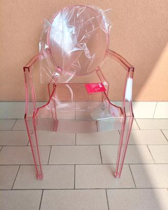NUOVA sedia originale Kartell Lou Lou Ghost, rosa,