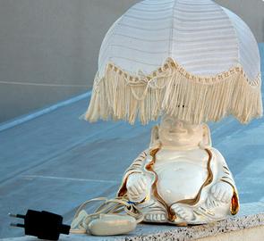 "Lampada Vintage Buddha Anni 70 Ceramica e oro