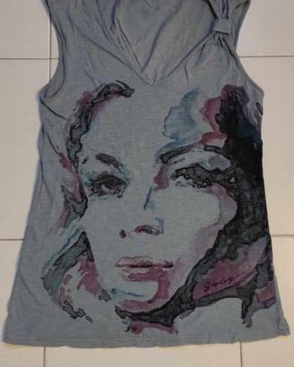 Top estivo grigio Sisley donna.