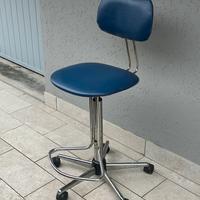 Sgabello girevole cromato anni 70