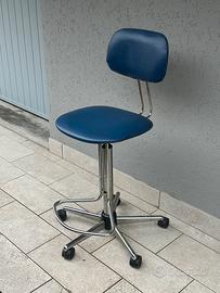 Sgabello girevole cromato anni 70