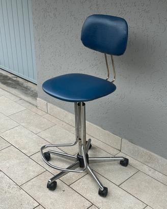 Sgabello girevole cromato anni 70