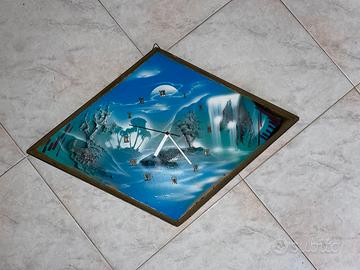 Orologio artistico dipinto da parete funzionante