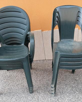 8 Sedie in plastica da esterno 