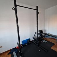 Palestra, rack, dischi, bilanciere