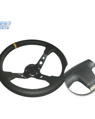 VOLANTE INVERTITO IN ECOPELLE NERA CON BRACCI NERI