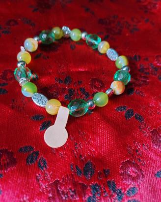 Bracciale in Agata Verde e Cristalli - Pietre Vere