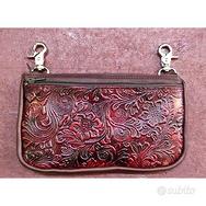 marsupio doppia tasca pelle passanti moschettoni