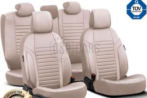 COPRISEDILI Auto in PELLE Beige ADERENZA PERFETTA