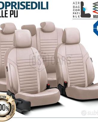 COPRISEDILI Auto in PELLE Beige ADERENZA PERFETTA