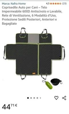 Telo auto per cani. Bagagliaio o sedili posteriori
