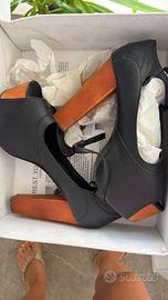 Jeffrey campbell 38 vera pelle nero originale
